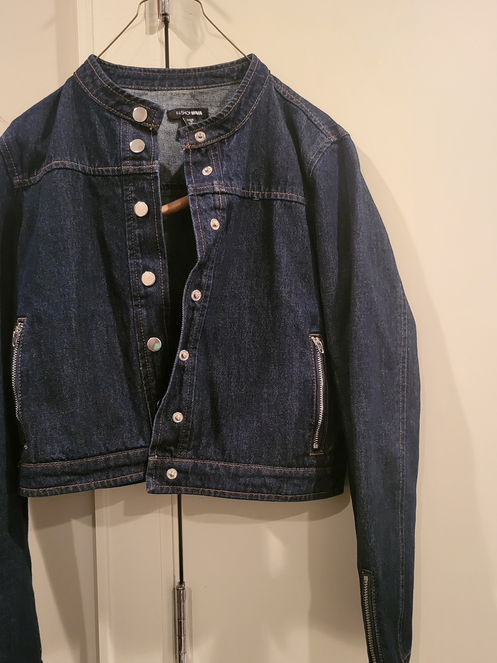 Fashion Nova Dark Blue Denim Jean Jacket